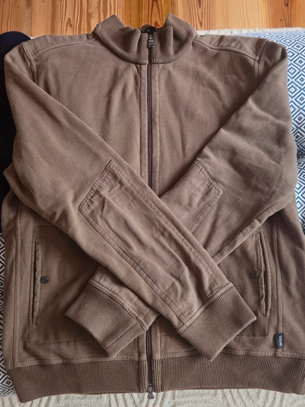 BOSS Hugo Boss Cotton Full Zip Brown Sweater/Sweatshirt XL - Picture 7 of 13